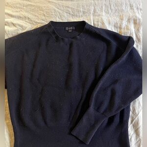 Jcrew black wool and cotton blend dolman sleeve sweater